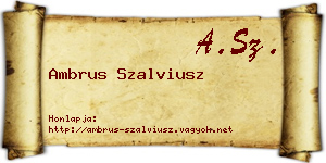 Ambrus Szalviusz névjegykártya